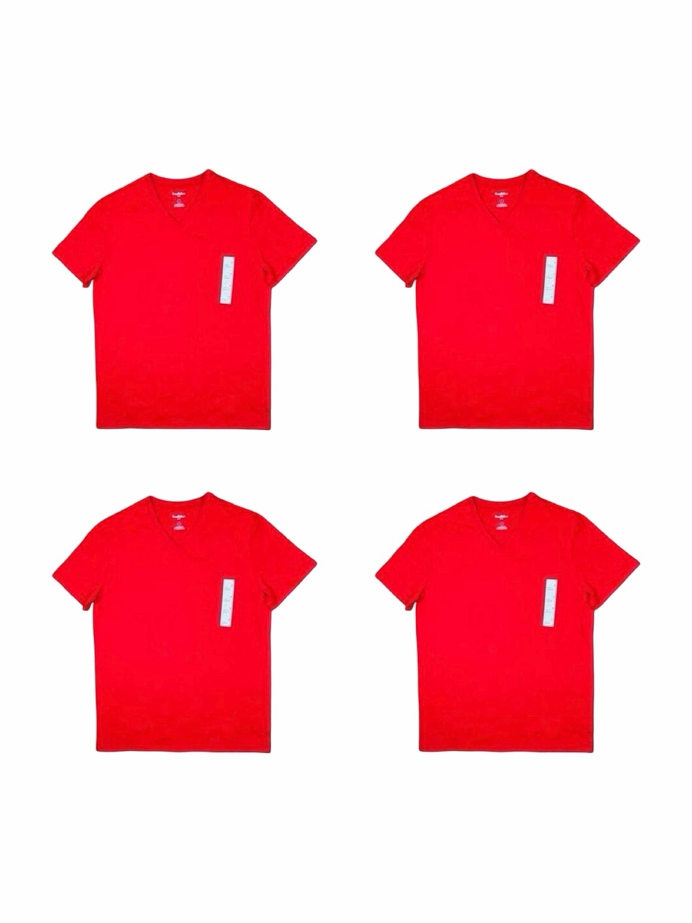 Goodfellow & Co. Every Wear V-Neck Tee - Size Medium - Red Velvet - SET OF 4